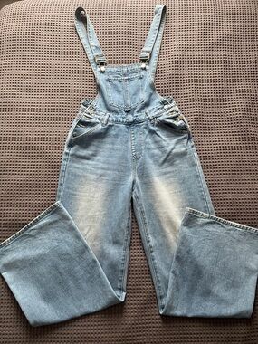 SHEIN Light Blue Denim Women's Overalls